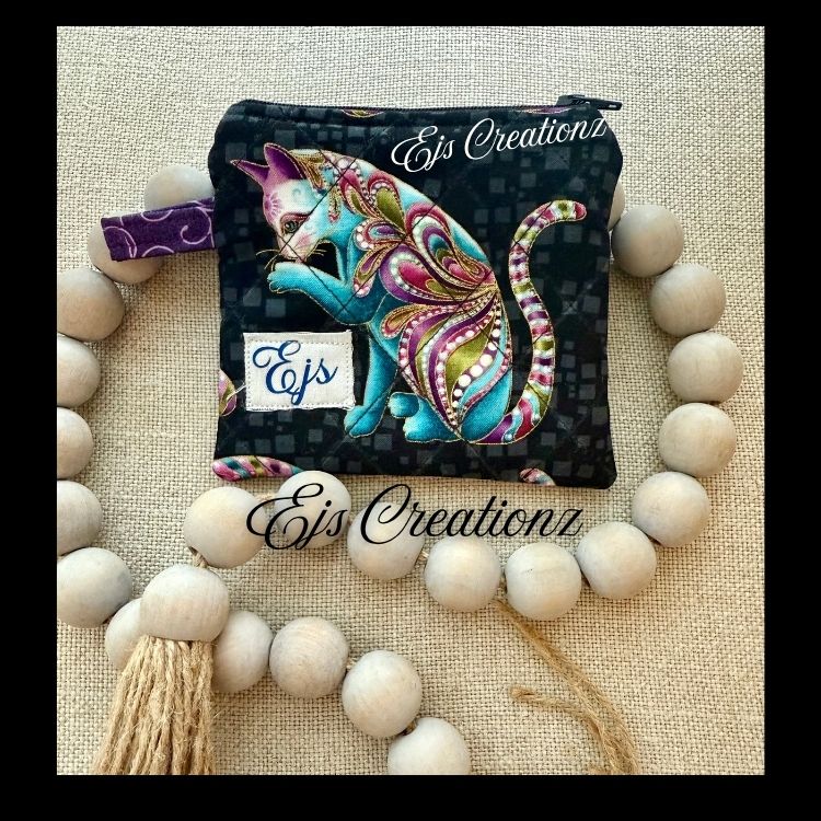 Quilted Playful Exotic Cats Mini Wallet