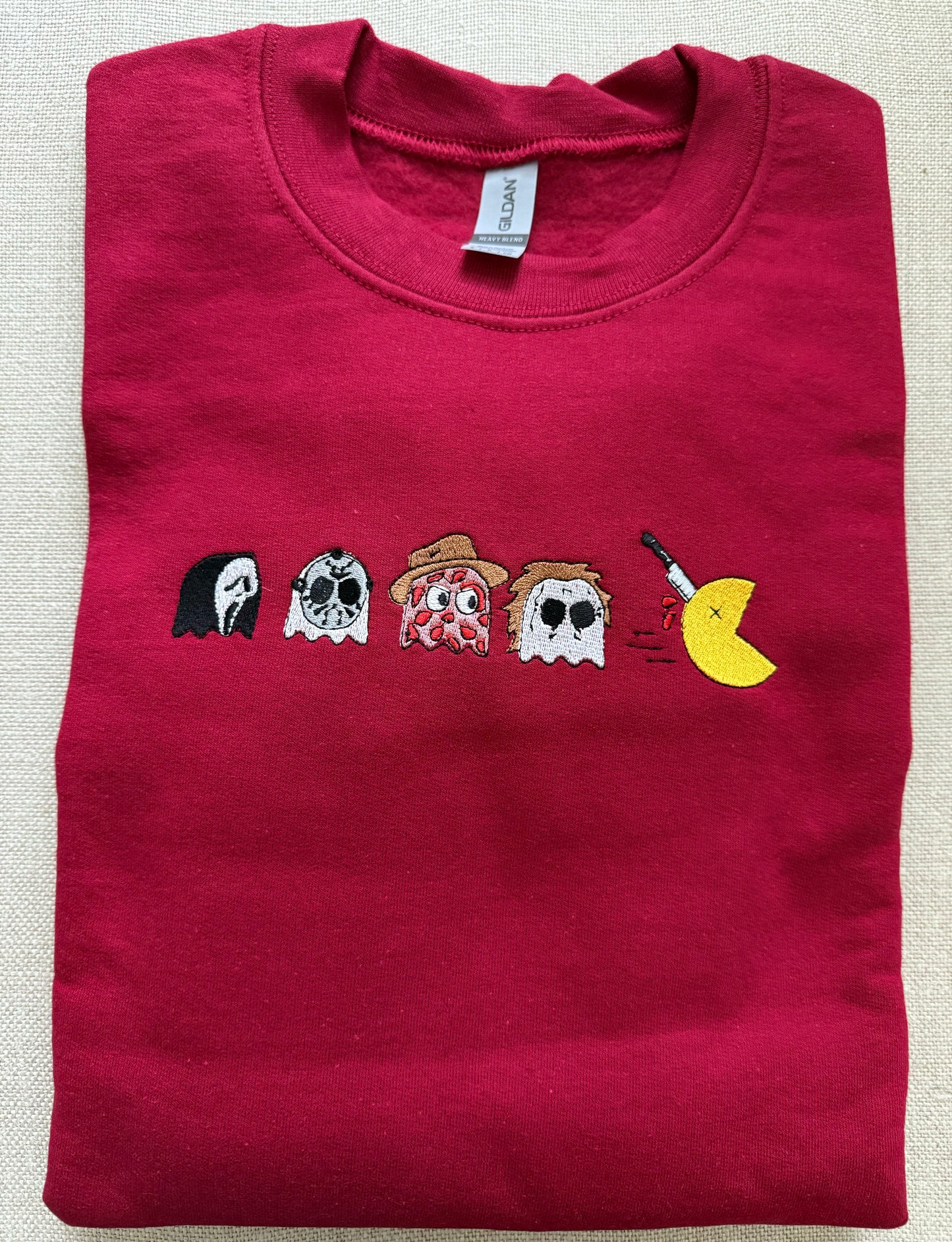 Pac Man Horror Friends ~Embroidered Crewneck