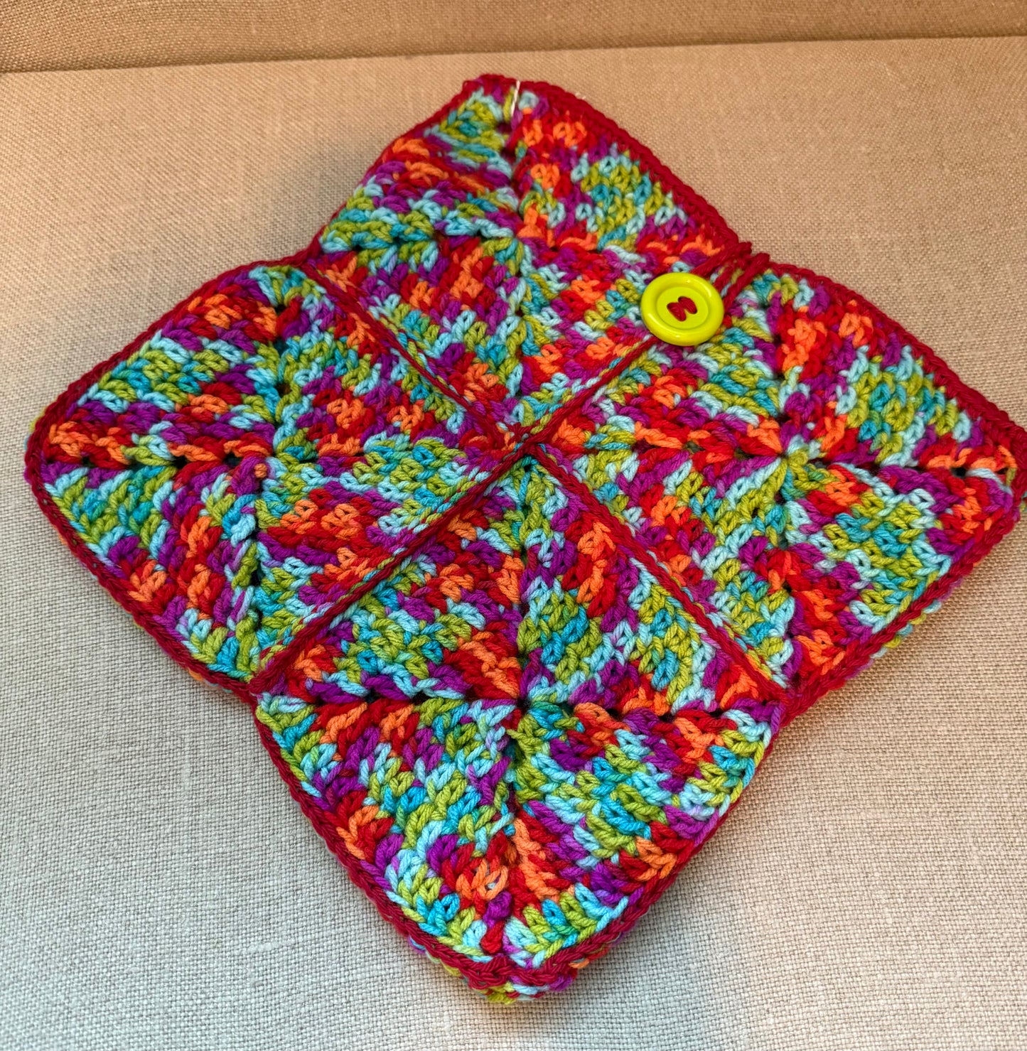 Rainbow Blast Crochet Book Sleeves