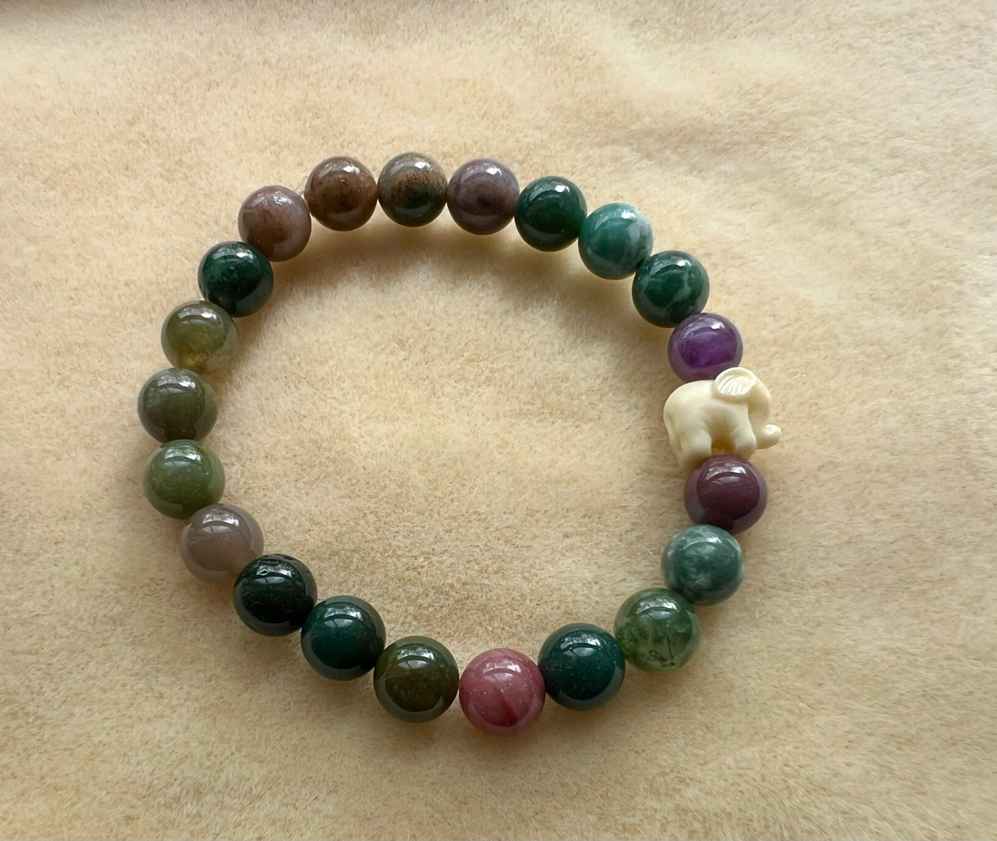 Courage & Protection~Indian Agate Natural Stone Bracelet