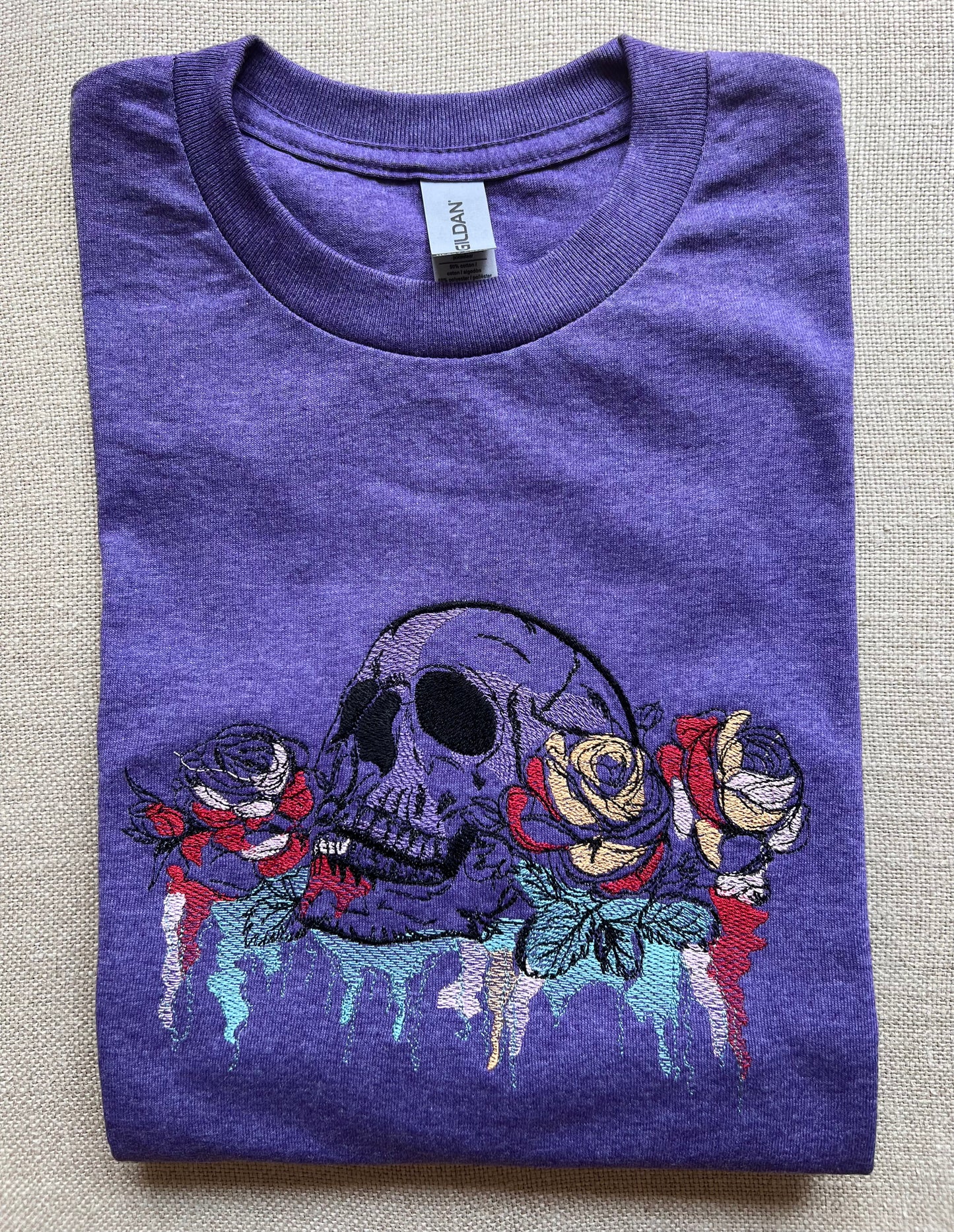 Skull & Roses~Embroidered T-Shirt