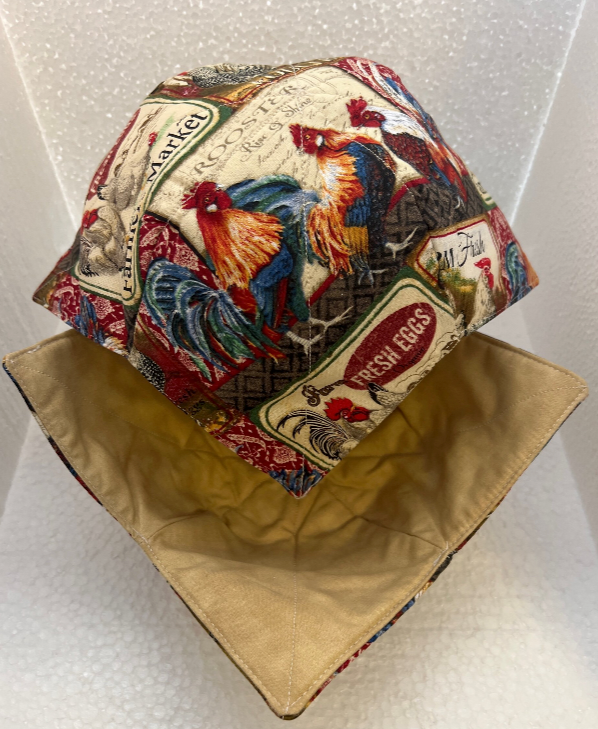 Farmer's Market Roosters Microwavable Bowl Cozy