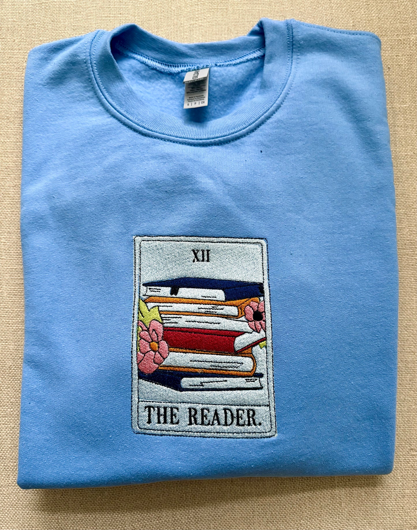 The Reader ~Embroidered Crewneck