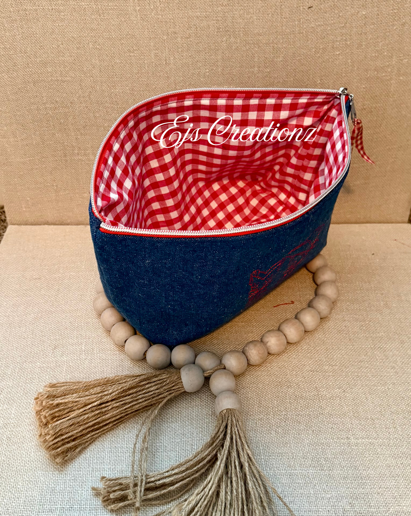 Embroidered~Country~ Jo- Jean  ~ Make up Bag