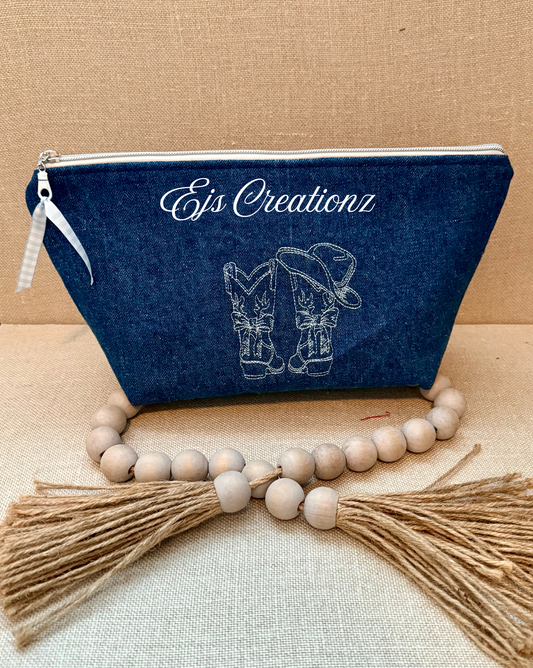 Embroidered~ Country~ Esther Jean  ~ Make up Bag