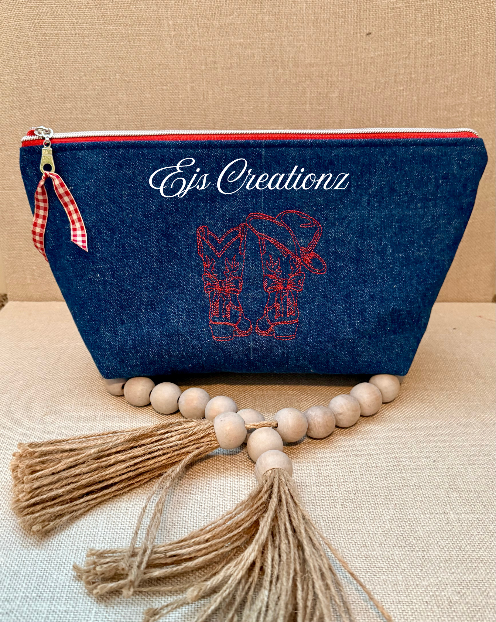 Embroidered~Country~ Jo- Jean  ~ Make up Bag