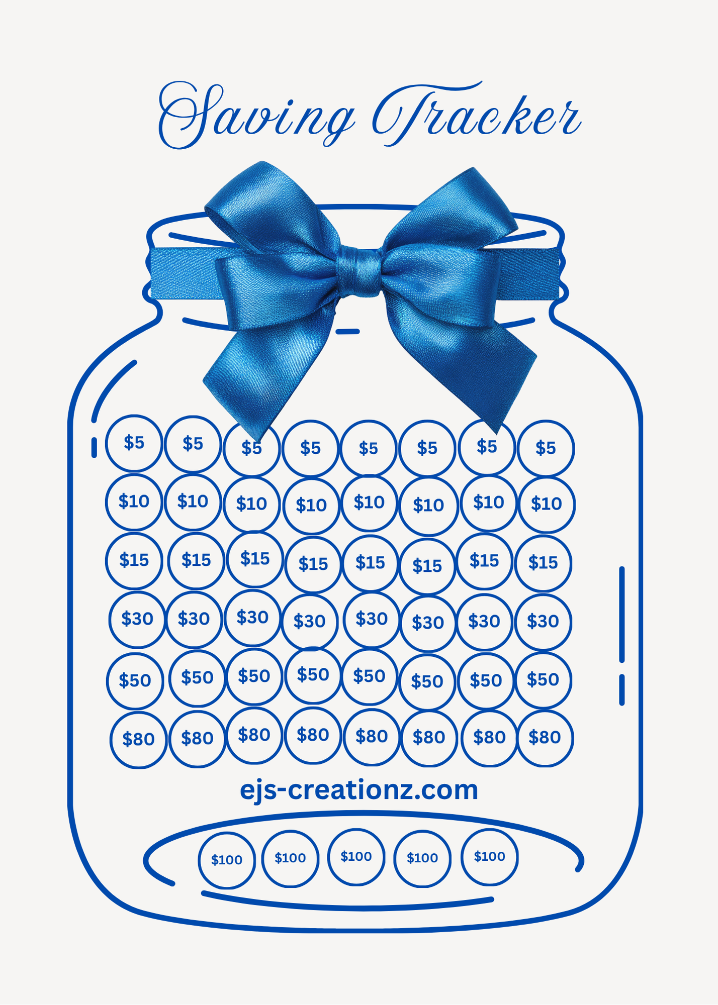 Blue Bow Surprise Saving Challenge