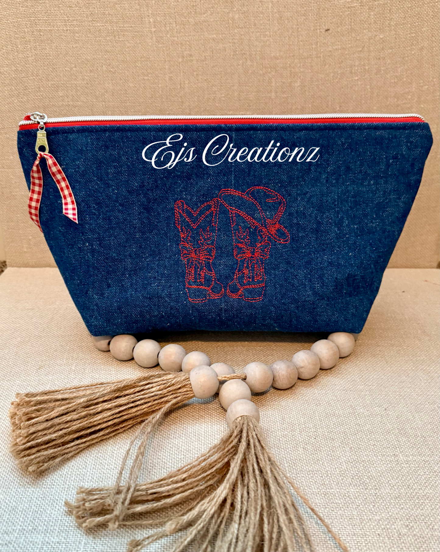 Embroidered~Country~ Jo- Jean  ~ Make up Bag