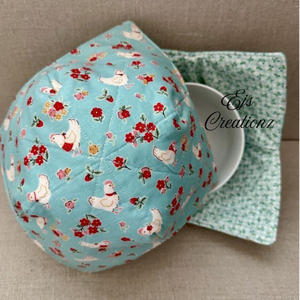 farm House Fancy Chickens~ Microwavable/Reversible Bowl Cozy