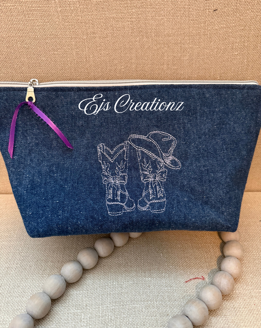 Embroidered ~Country~ Rosa Jean  ~ Make up Bag