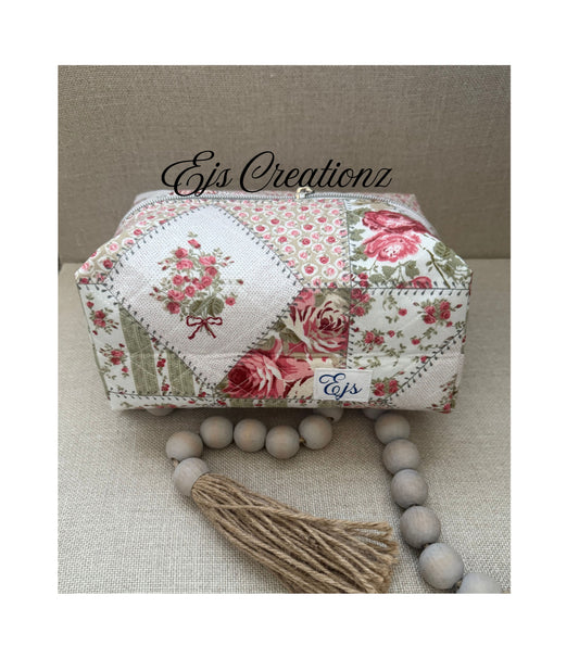 Quilted ~Patchy Rose~ Make Up Bag