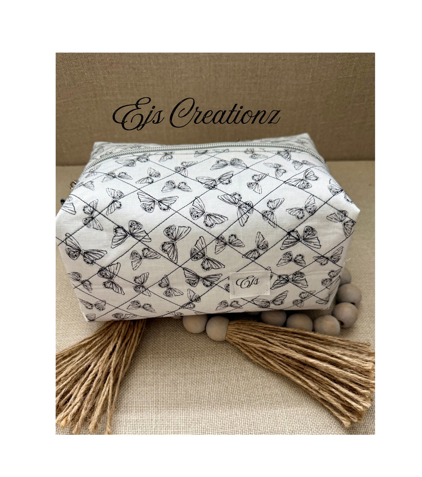 Quilted ~Whimsical Butterflies~  Make Up Bag