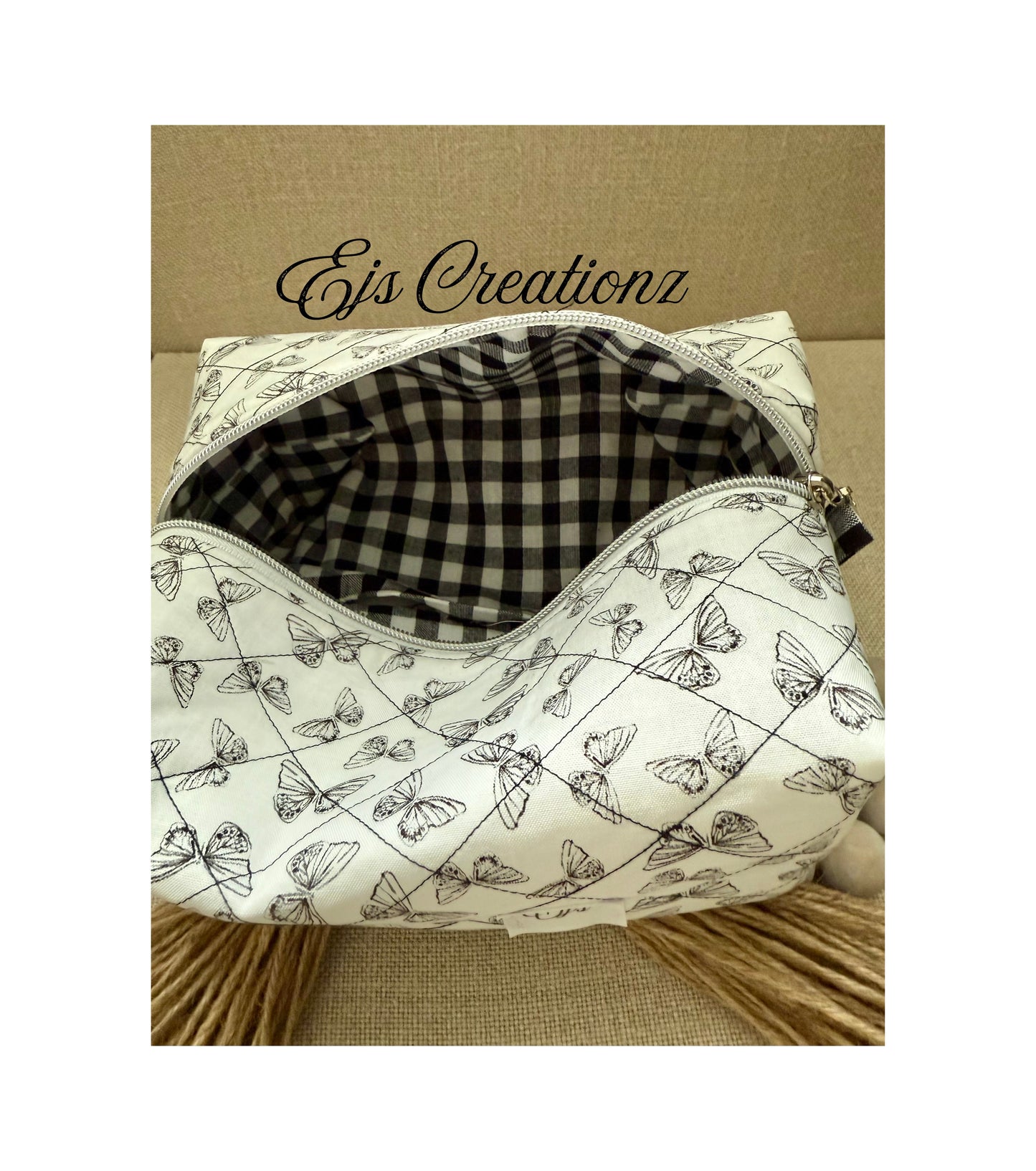 Quilted ~Whimsical Butterflies~  Make Up Bag