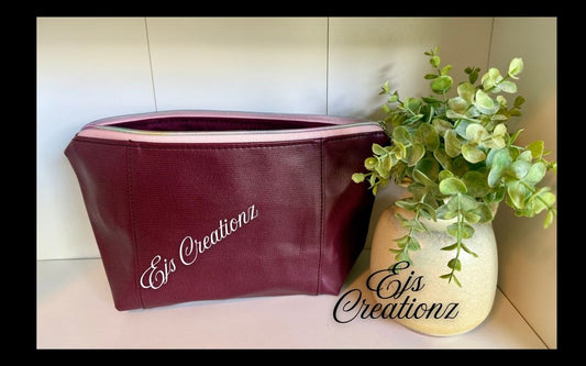 Burgundy Rainbow Zipper  Make Bag
