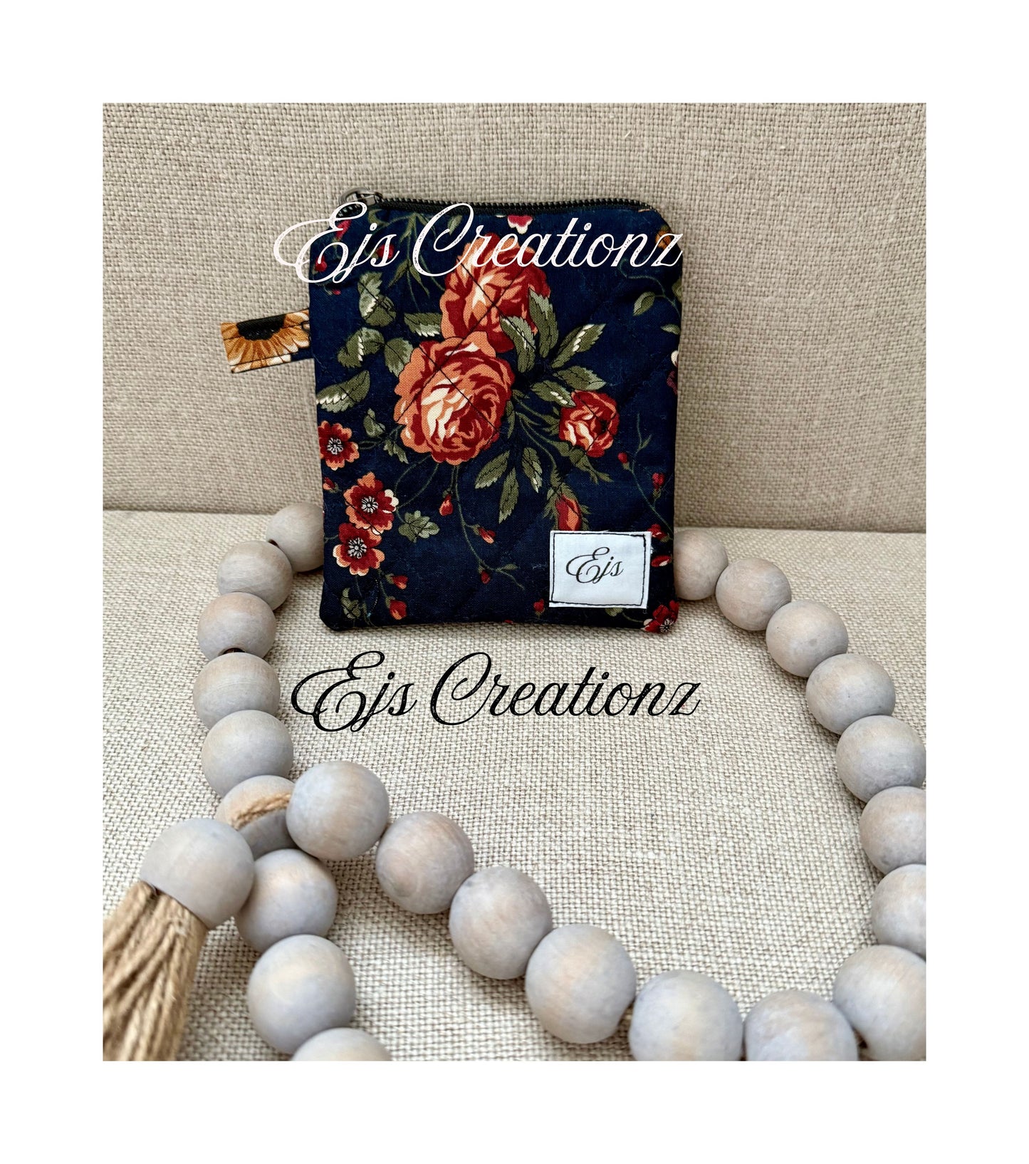 Quilted~ Moody Floral Garden~ Mini Wallet