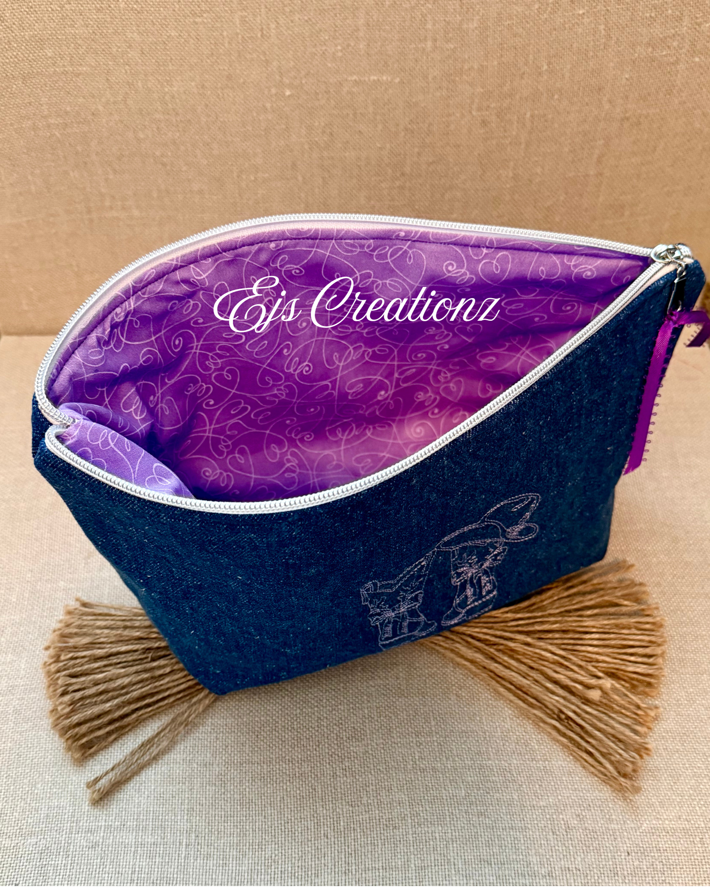 Embroidered ~Country~ Rosa Jean  ~ Make up Bag