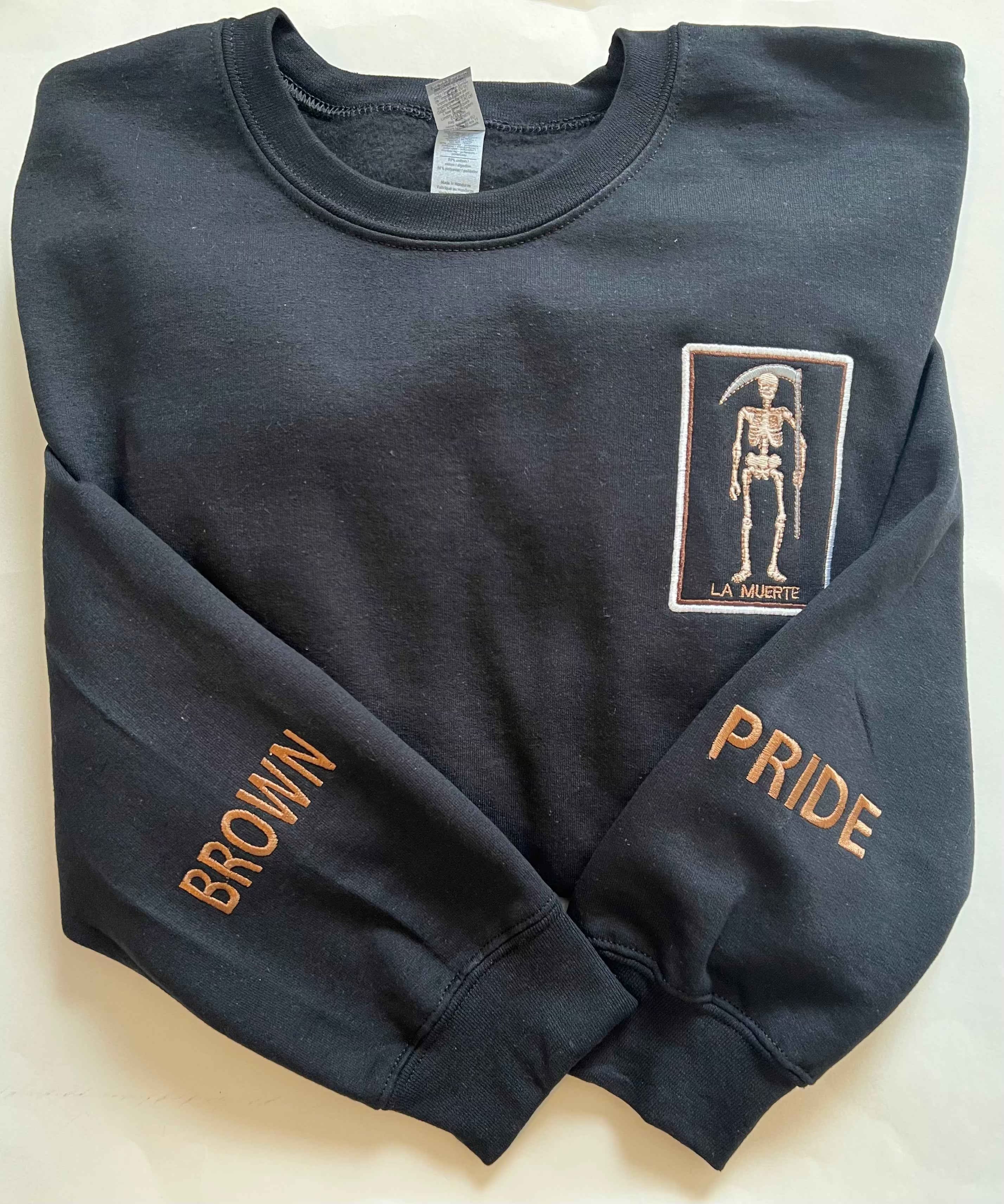 El Muerte Brown Pride  -Embroidered Crewneck ~ Oopsie Discounted