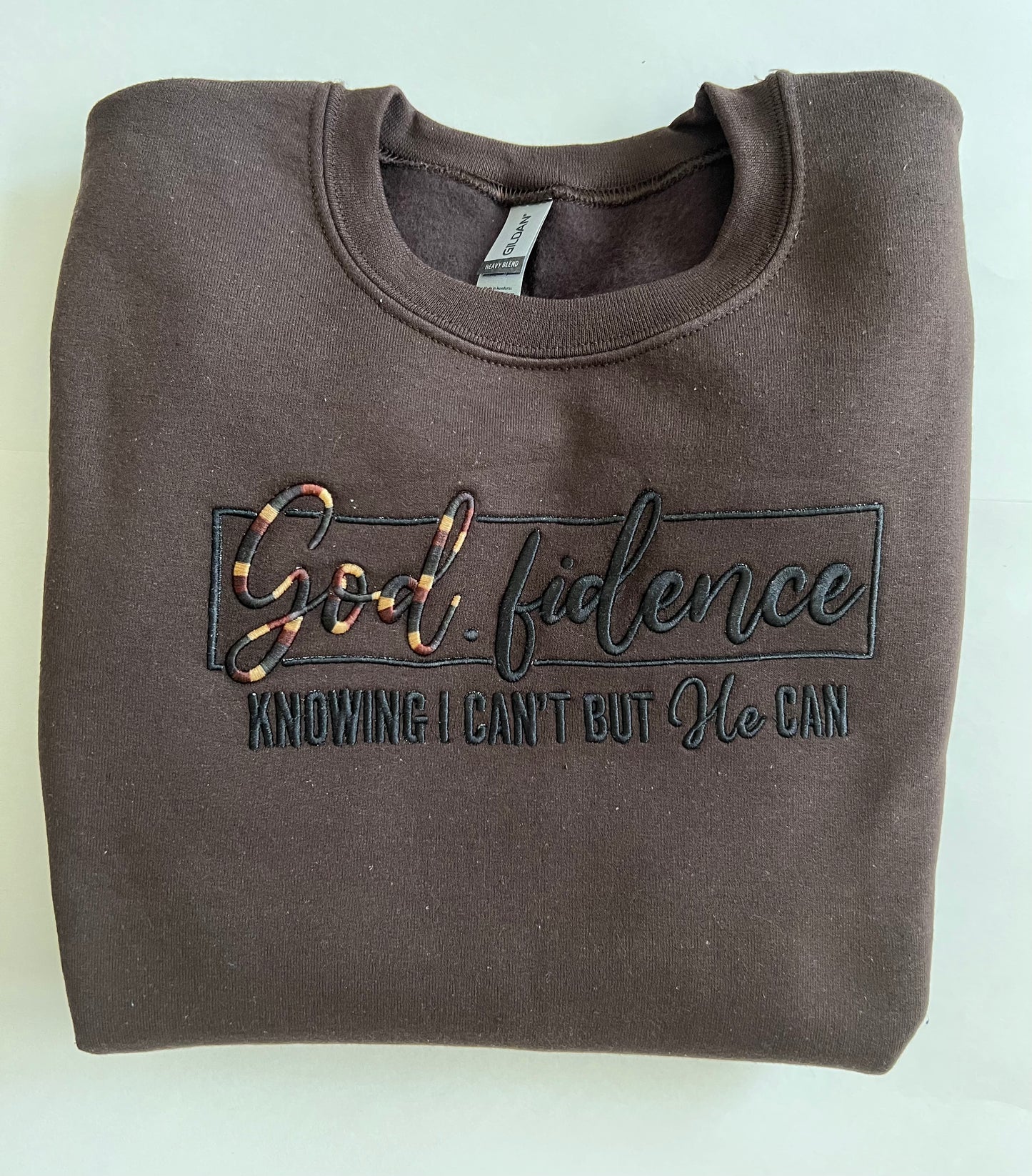 RTS-GOD-fidence  -Embroidered Crew Neck Sweat Shirt