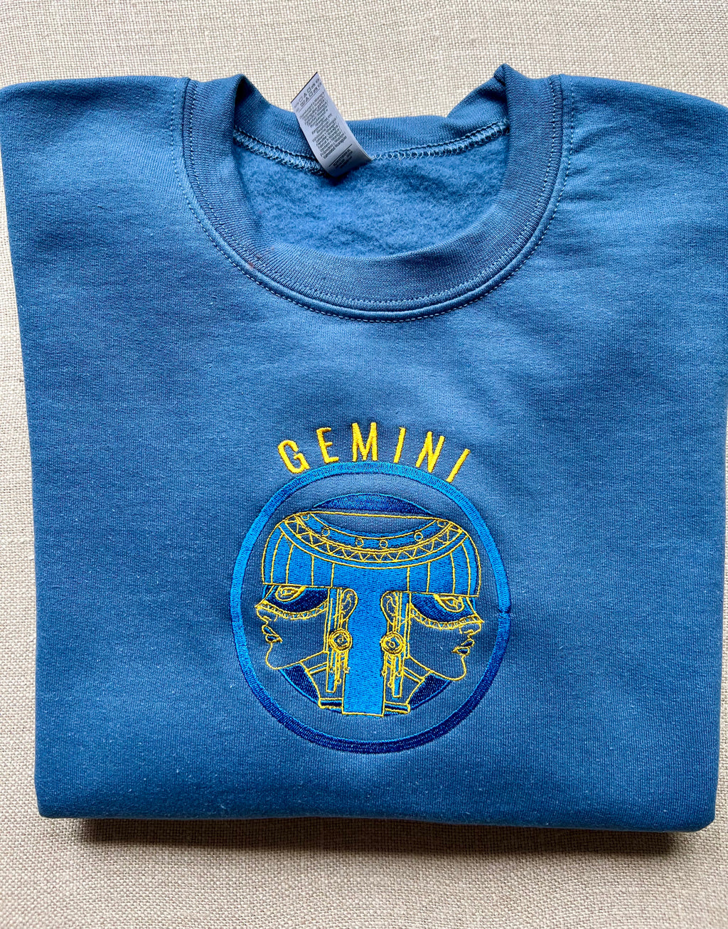 Zodiac Sign of GEMINI Embroidered Crewneck