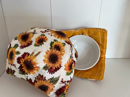 Golden Sun Flowers  Microwavable/Reversible Bowl Cozy