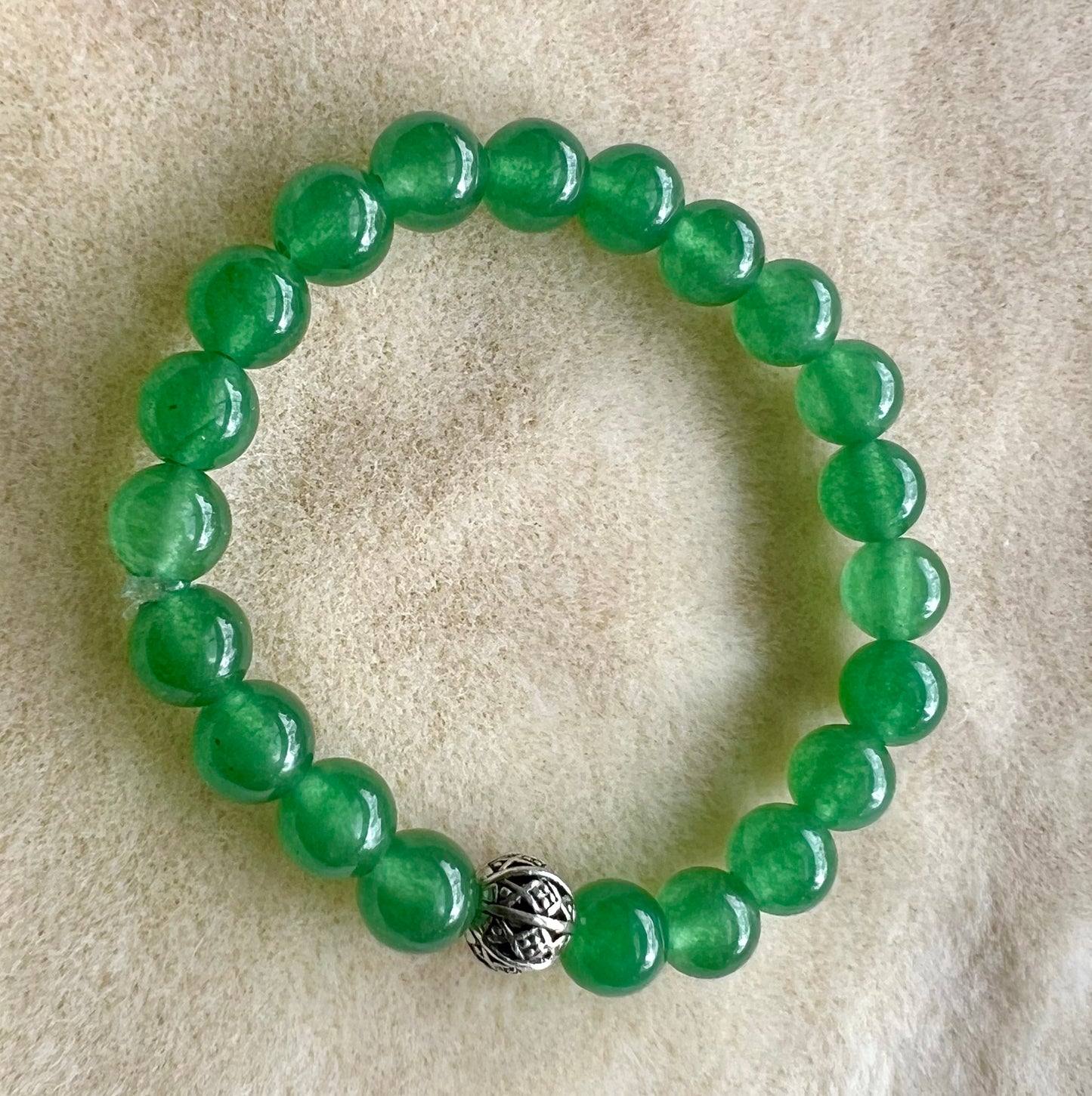 Green Jade"Good Luck" Natural Stone Bracelet