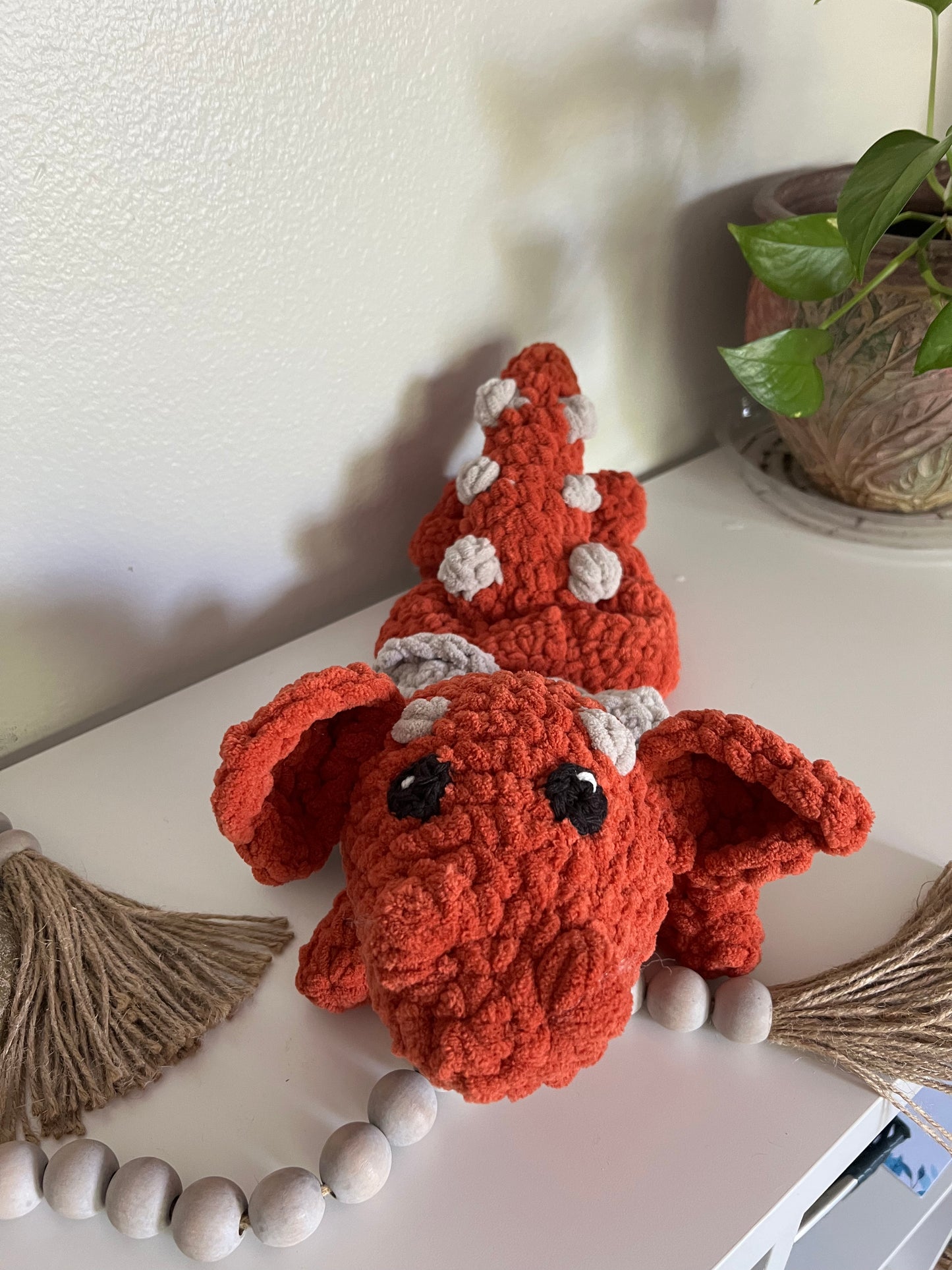 Crocheted Dusty The Dragon Lovey