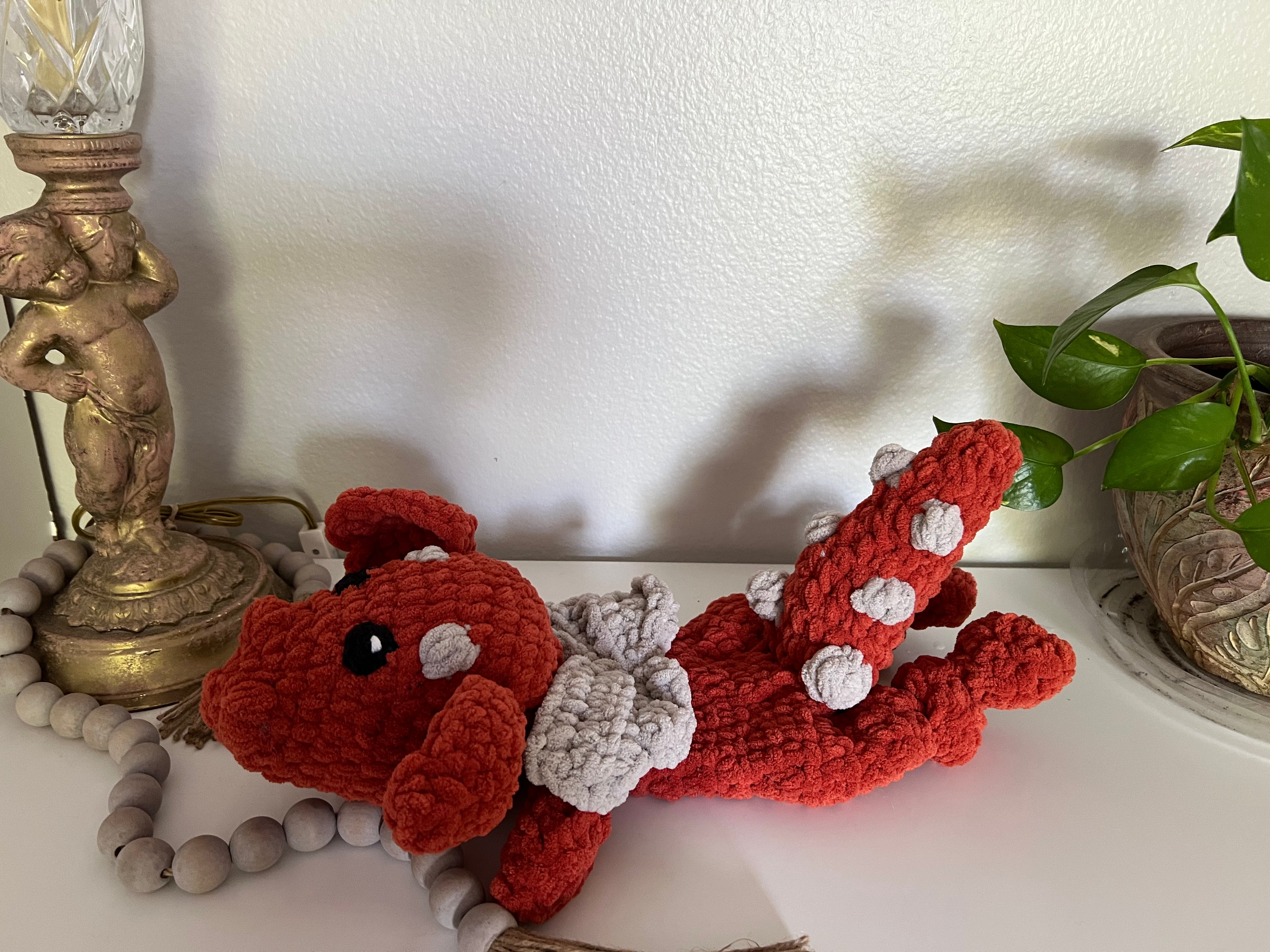 Dusty The Lovey Crocheted Dragon