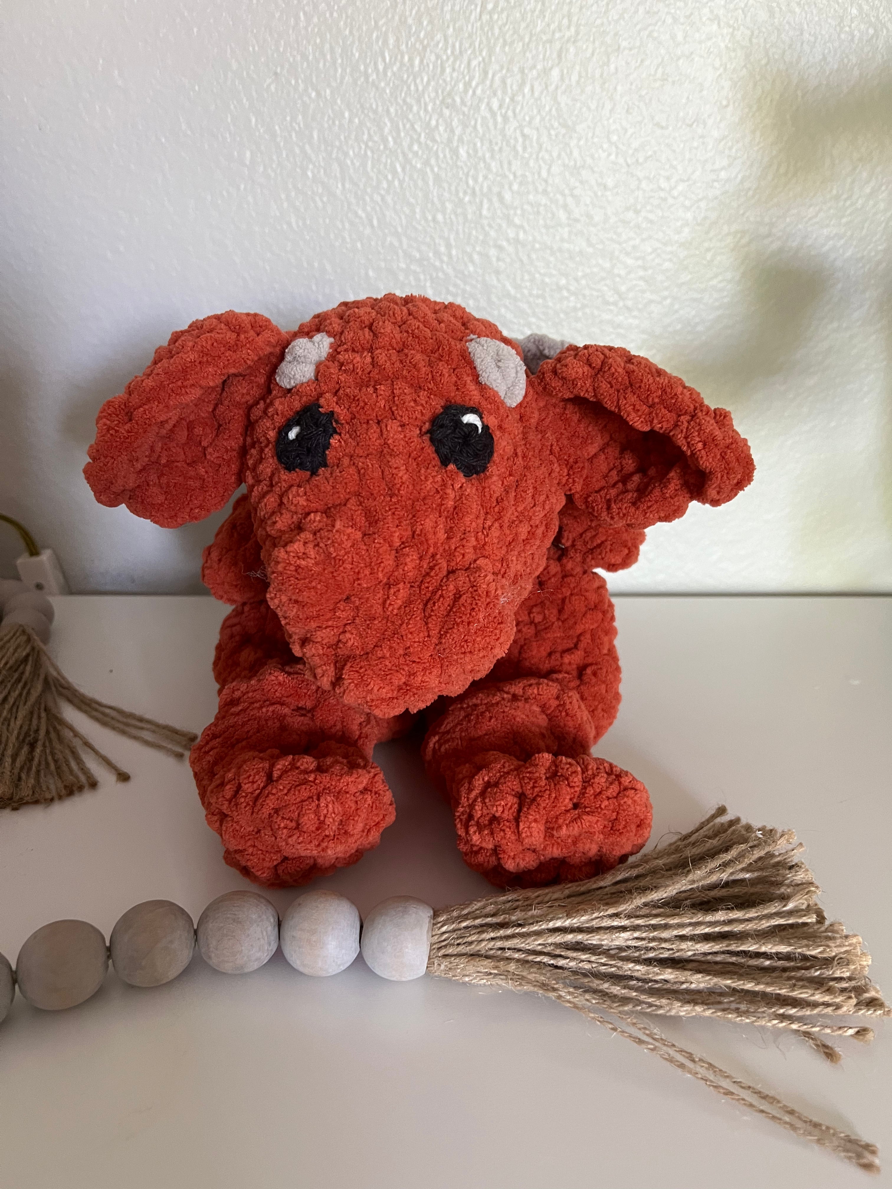 Dusty The Lovey Crocheted Dragon