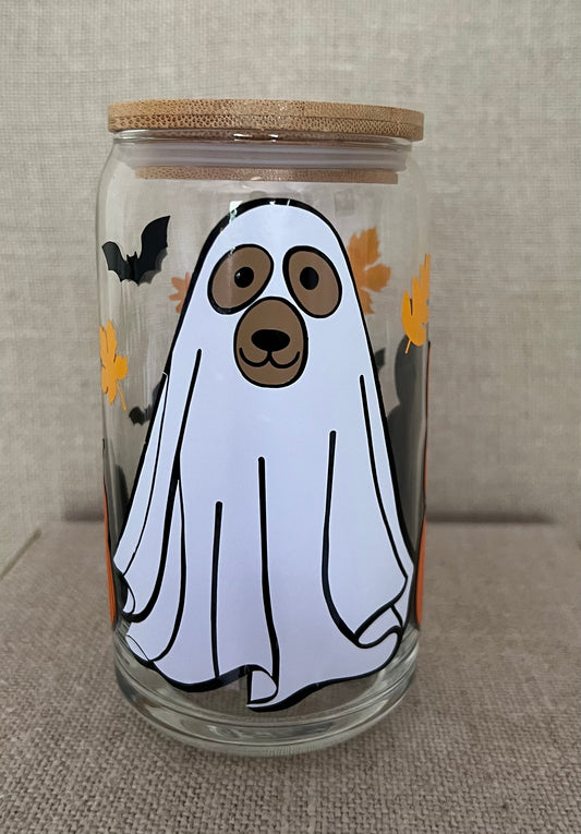 Ghost Dog ~ Libby Glass  16 Ounce Libby Glass Cup