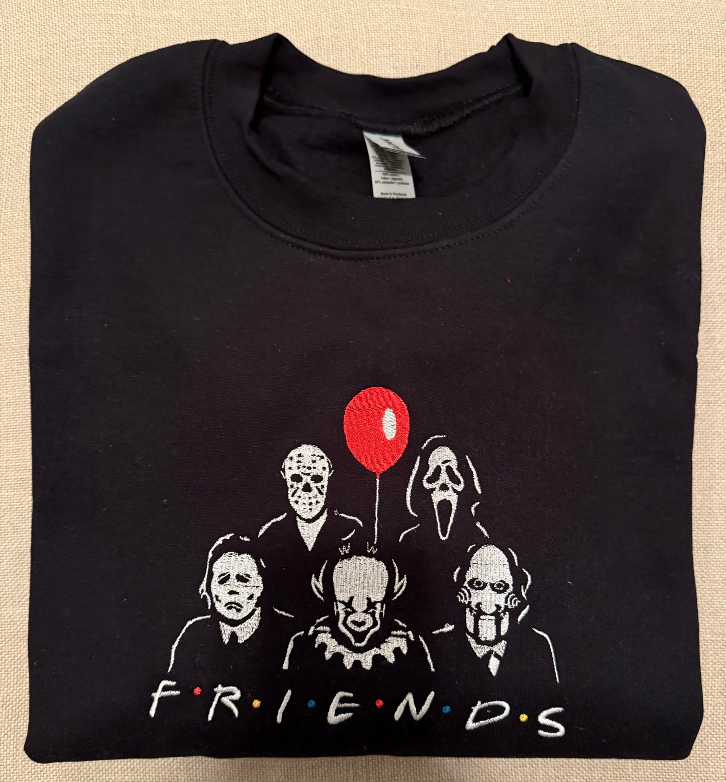 Horror Friends Embroidered Sweat Shirt