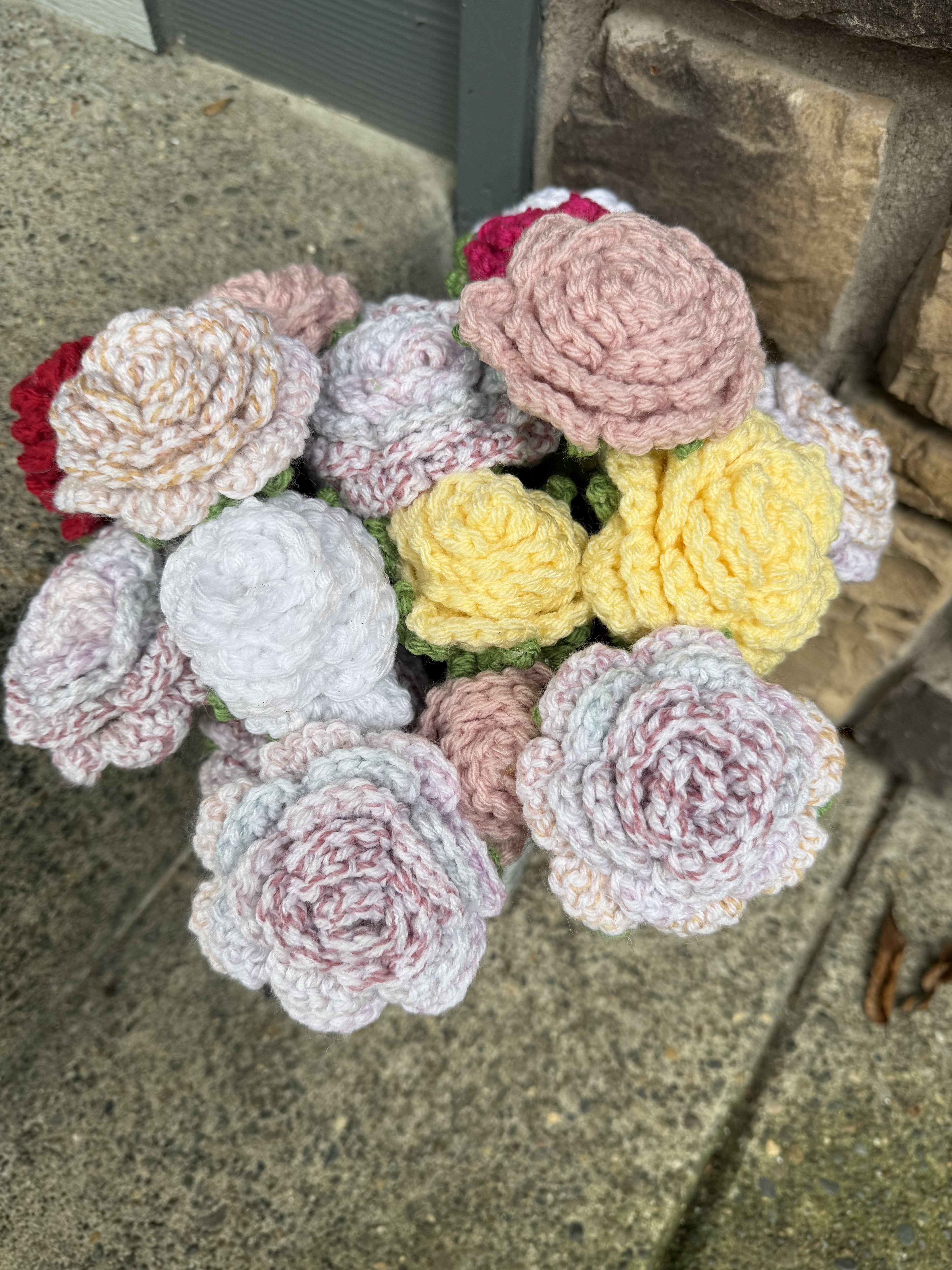 Crocheted Rose Flowers