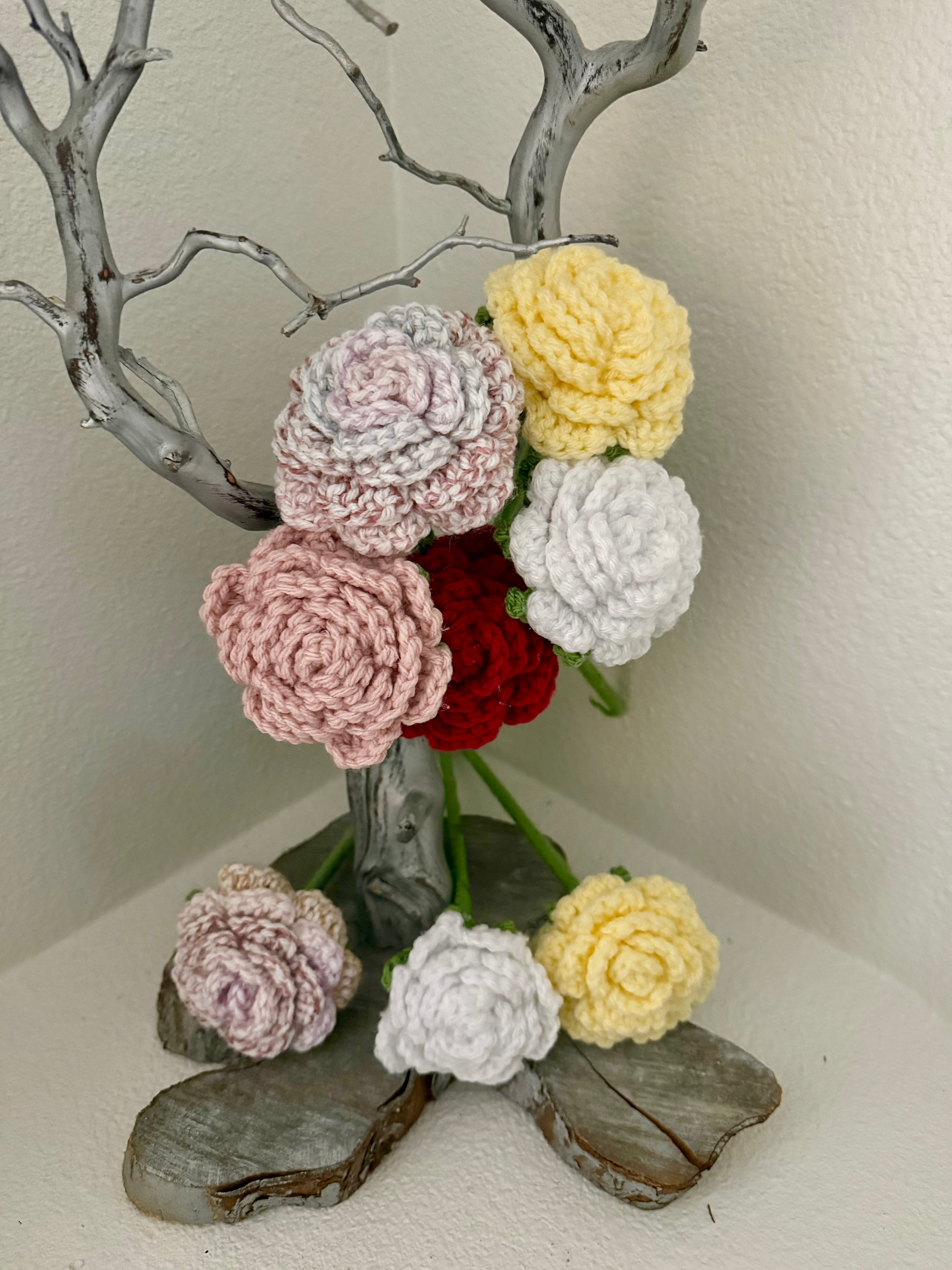 Crocheted Rose Flowers