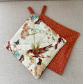 Whimscal Birds and Butterflies~Quilted Handmade  Pot Holder