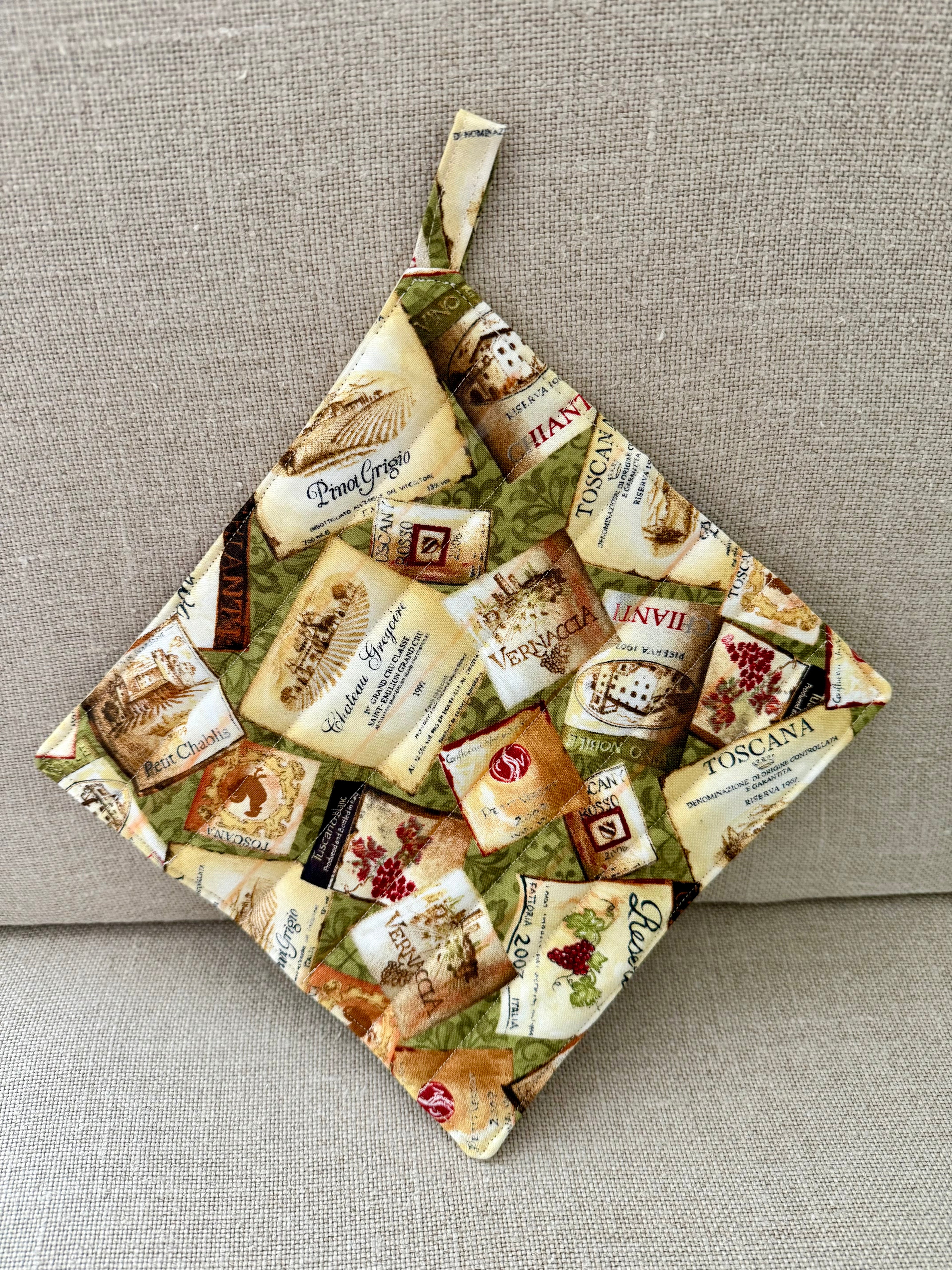 A Little Taste of Italy~Quilted Handmade  Pot Holder