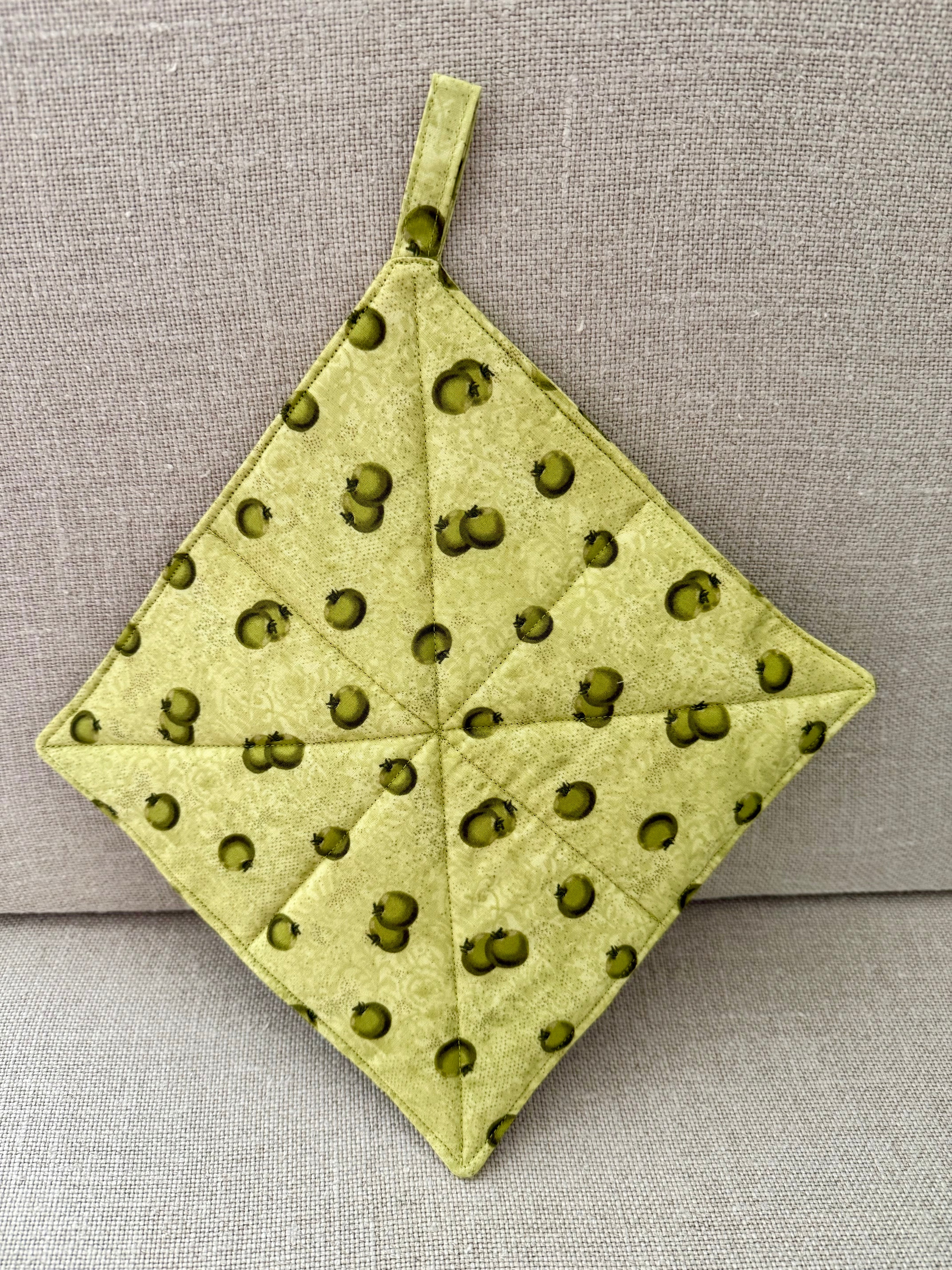 Delicious Green Apples~ Quilted Handmade~  Pot Holder