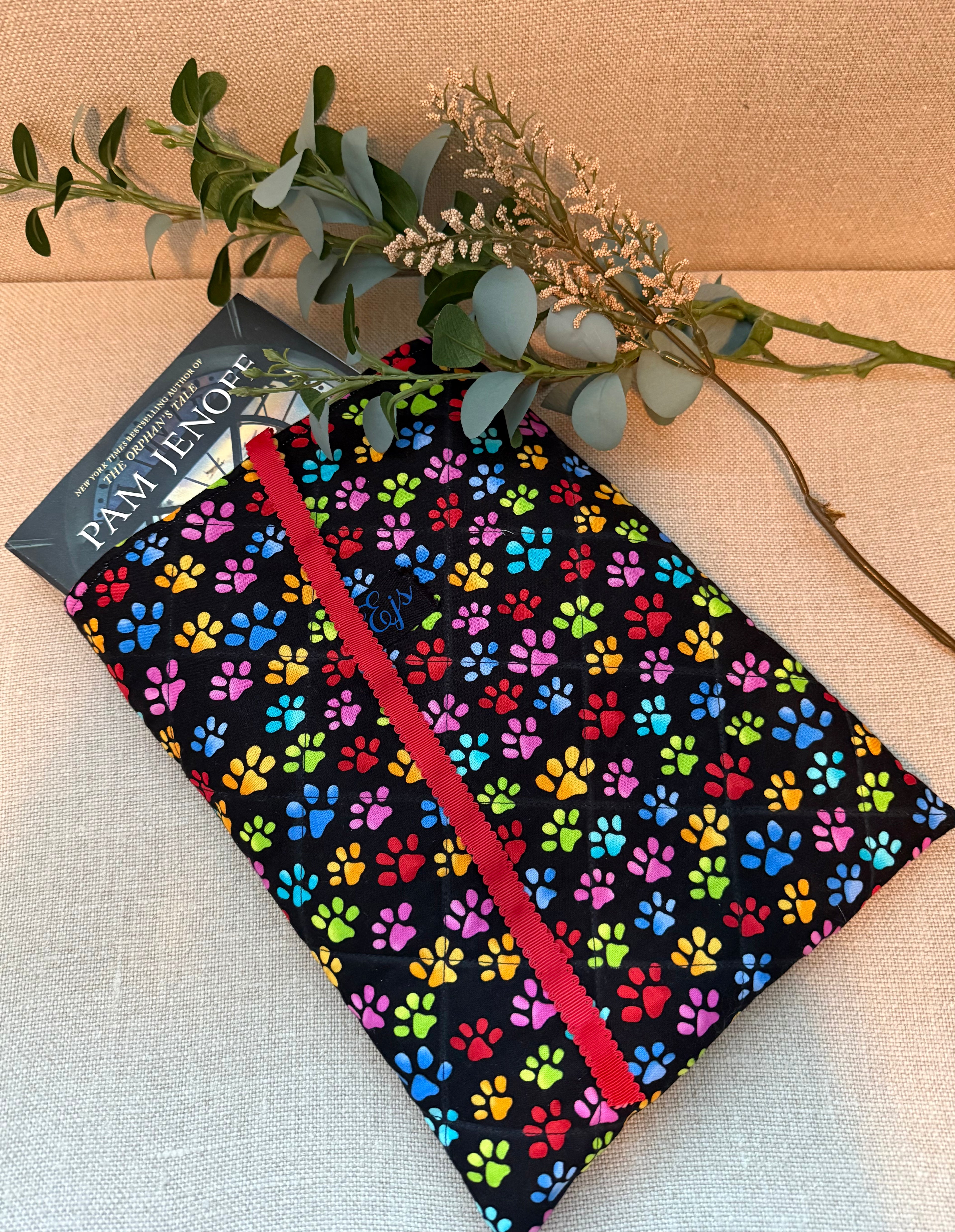 Bright Friends with Paws ~ Quilted  Book Sleeves