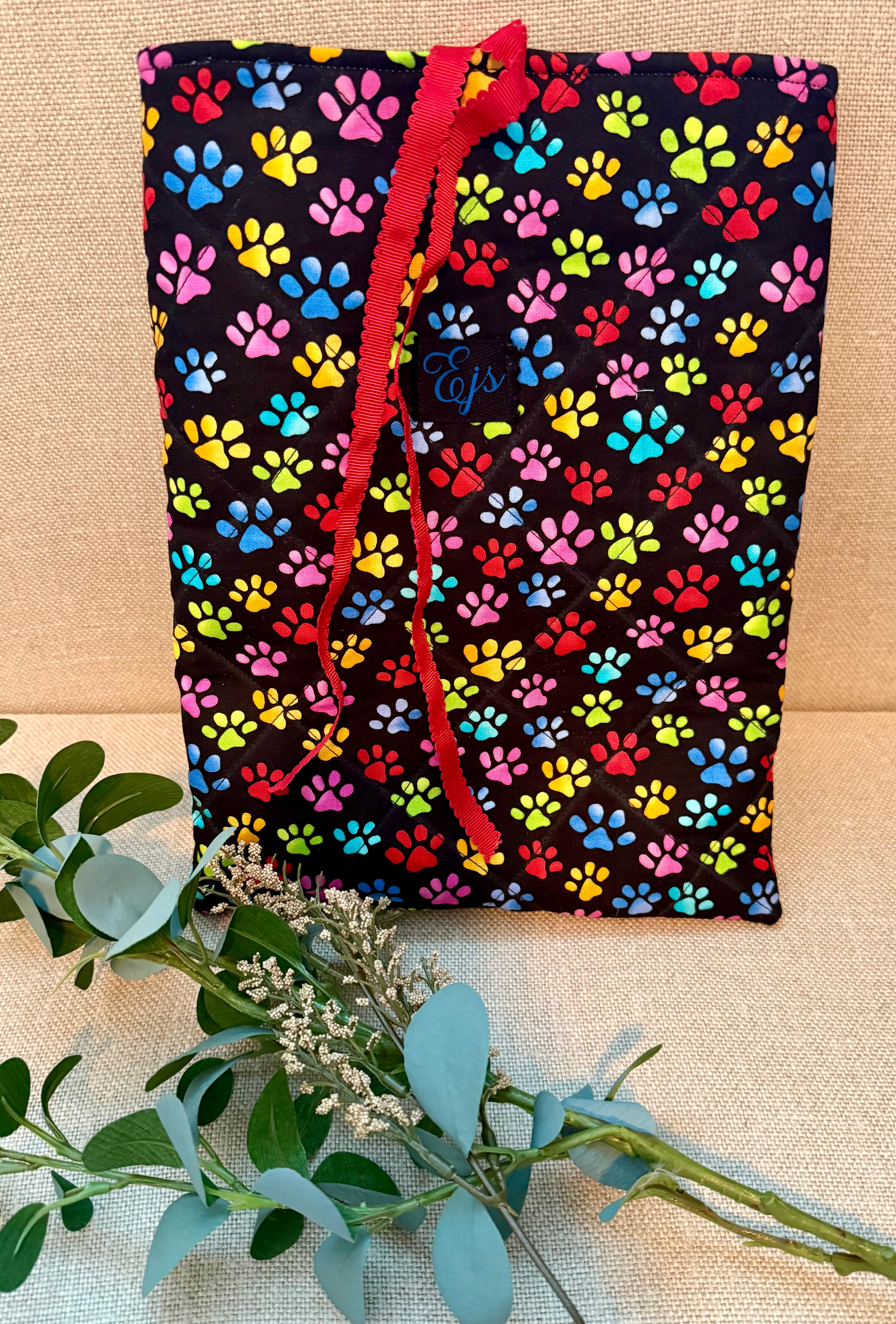 Bright Friends with Paws ~ Quilted  Book Sleeves