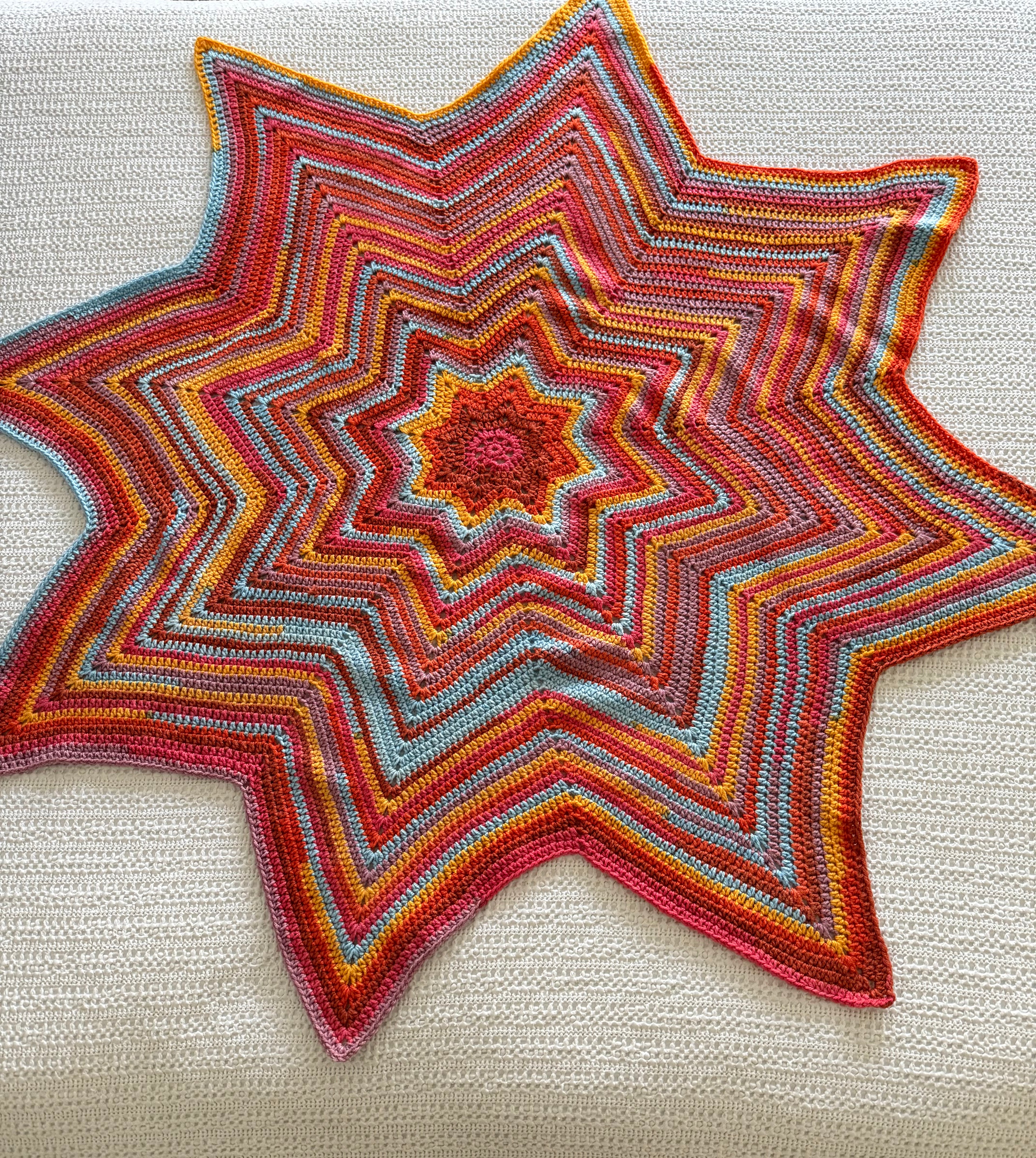 Bright Star Crocheted Blanket
