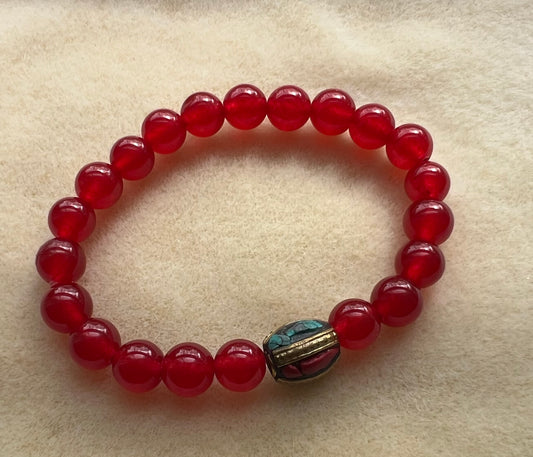 Red Chalcedony  Natural Stone Bracelet