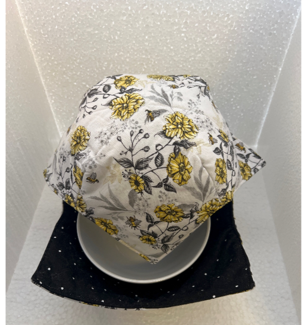 Yellow Flowers and Bee's Microwavable   Bowl Cozy