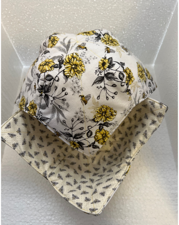 Yellow Flowers and Bee's Microwavable/Reversible   Bowl Cozy