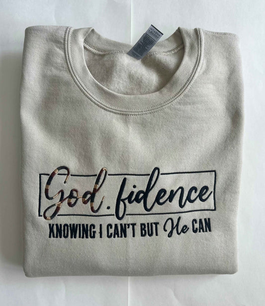 GOD-fidence  -Embroidered Crewneck