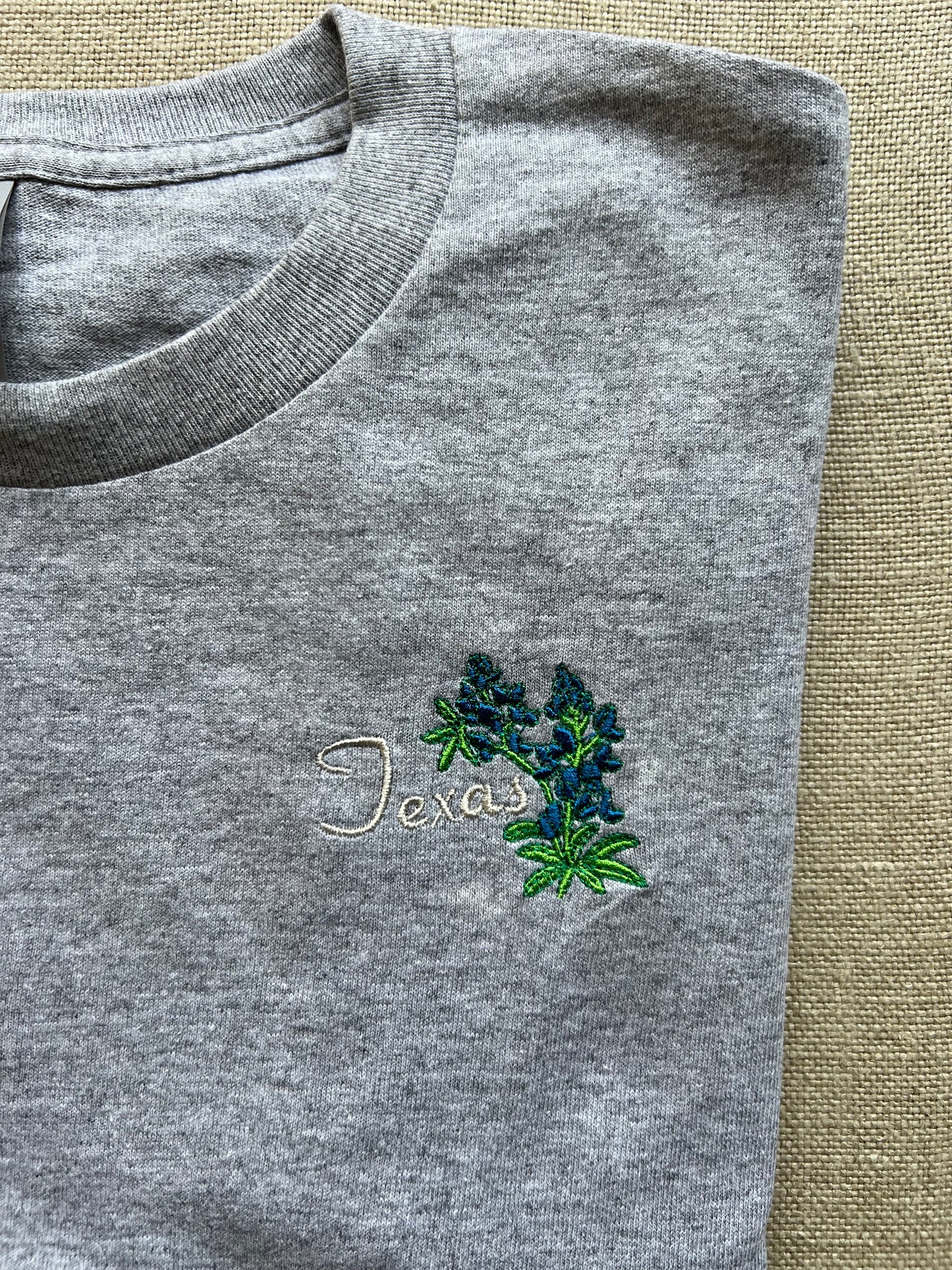 Inspired Blue Bonnet Texas Flower ~Embroidered T- Shirt